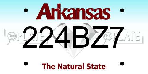 224BZ7 Arkansas License Plate