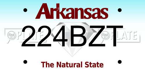 224BZT Arkansas License Plate