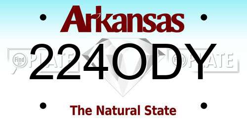 224ODY Arkansas License Plate