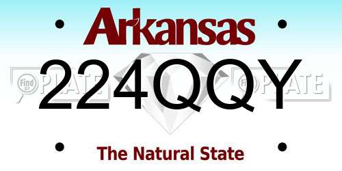 224QQY Arkansas License Plate