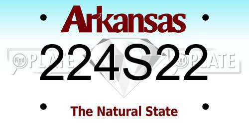 224S22 Arkansas License Plate