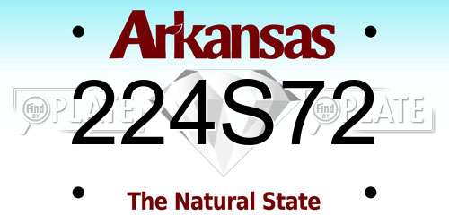 224S72 Arkansas License Plate