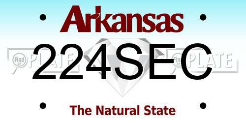 224SEC Arkansas License Plate