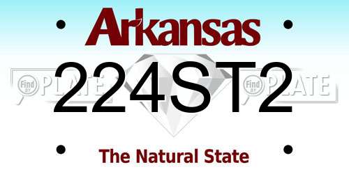 224ST2 Arkansas License Plate