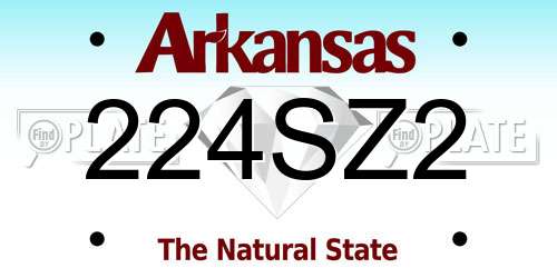 224SZ2 Arkansas License Plate