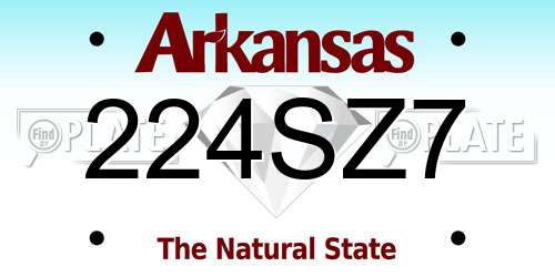 224SZ7 Arkansas License Plate