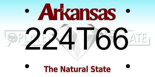 224T66 Arkansas License Plate