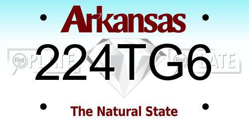 224TG6 Arkansas License Plate