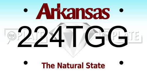 224TGG Arkansas License Plate