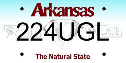 224UGL Arkansas License Plate
