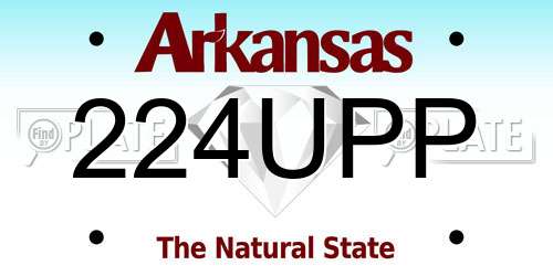 224UPP Arkansas License Plate