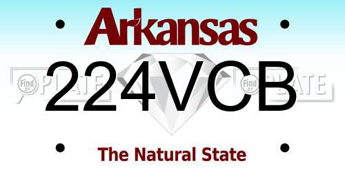 224VCB Arkansas License Plate
