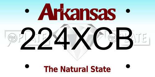 224XCB Arkansas License Plate