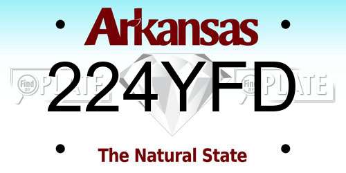 224YFD Arkansas License Plate