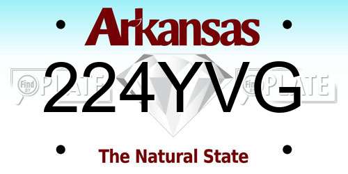 224YVG Arkansas License Plate