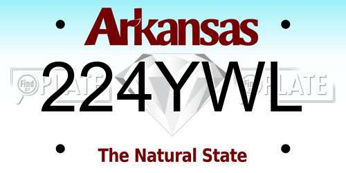 224YWL Arkansas License Plate