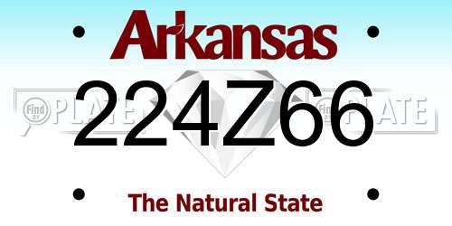 224Z66 Arkansas License Plate