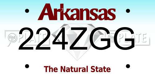 224ZGG Arkansas License Plate