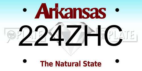 224ZHC Arkansas License Plate