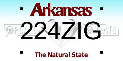 224ZIG Arkansas License Plate