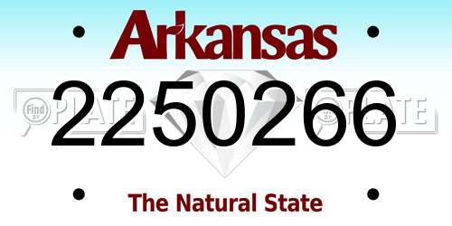 2250266 Arkansas License Plate