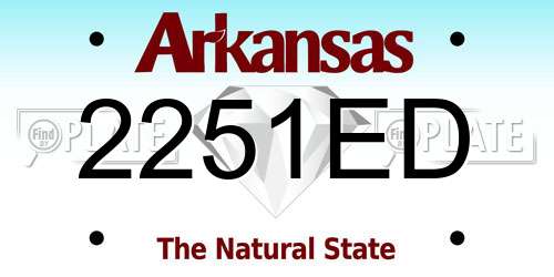 2251ED Arkansas License Plate