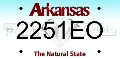 2251EO Arkansas License Plate