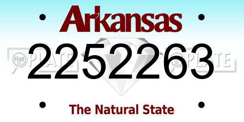 2252263 Arkansas License Plate