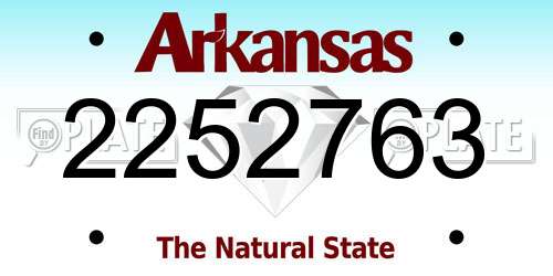 2252763 Arkansas License Plate