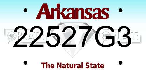 22527G3 Arkansas License Plate