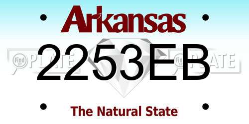 2253EB Arkansas License Plate