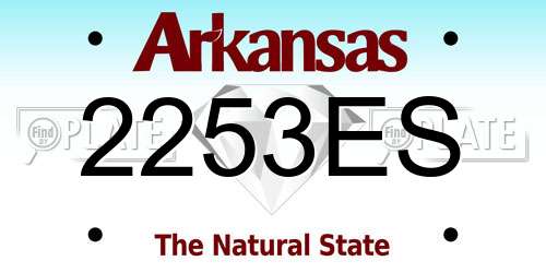 2253ES Arkansas License Plate