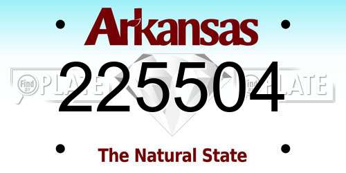 225504 Arkansas License Plate