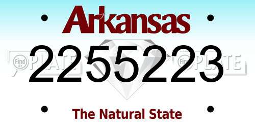 2255223 Arkansas License Plate
