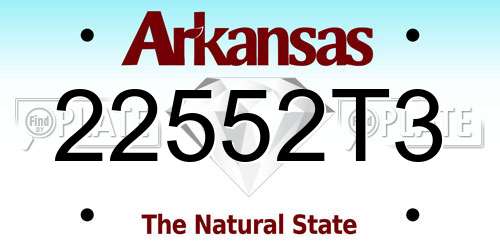 22552T3 Arkansas License Plate