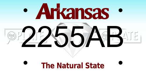 2255AB Arkansas License Plate