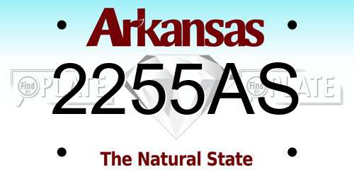 2255AS Arkansas License Plate