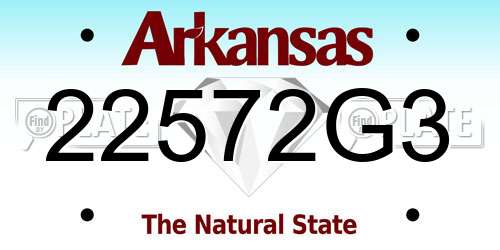 22572G3 Arkansas License Plate