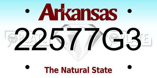 22577G3 Arkansas License Plate