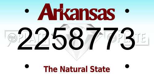 2258773 Arkansas License Plate