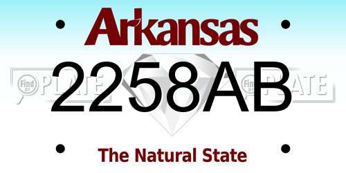 2258AB Arkansas License Plate