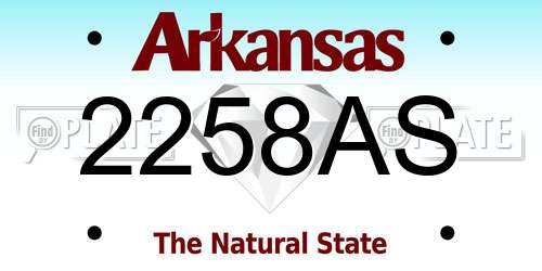 2258AS Arkansas License Plate