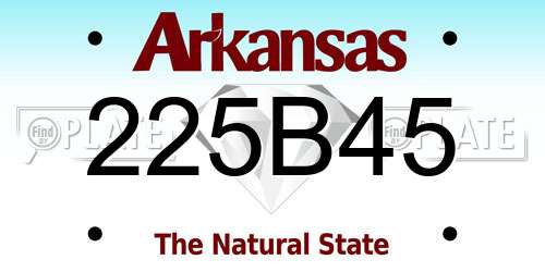 225B45 Arkansas License Plate
