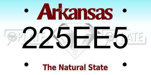 225EE5 Arkansas License Plate