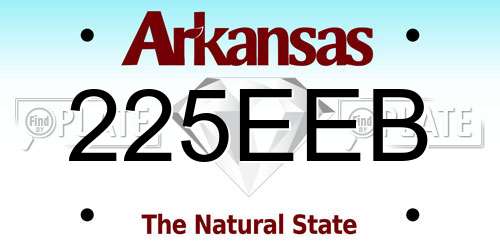 225EEB Arkansas License Plate