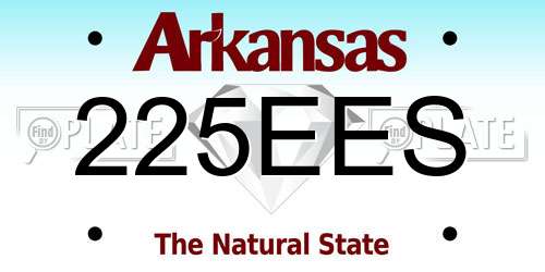 225EES Arkansas License Plate