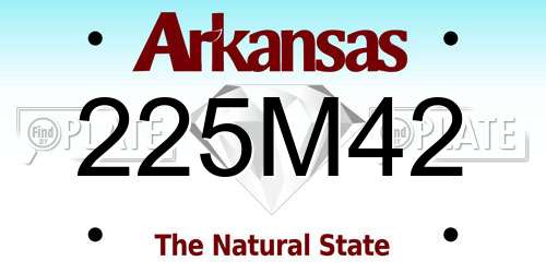 225M42 Arkansas License Plate