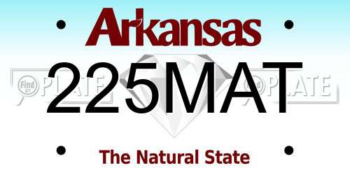 225MAT Arkansas License Plate