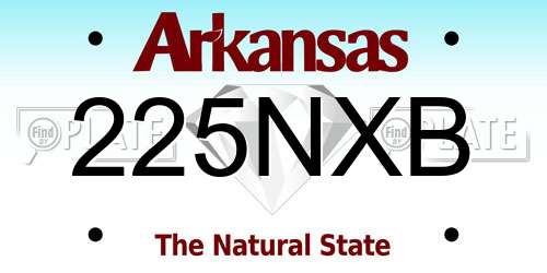 225NXB Arkansas License Plate