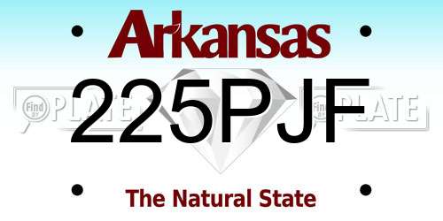 225PJF Arkansas License Plate